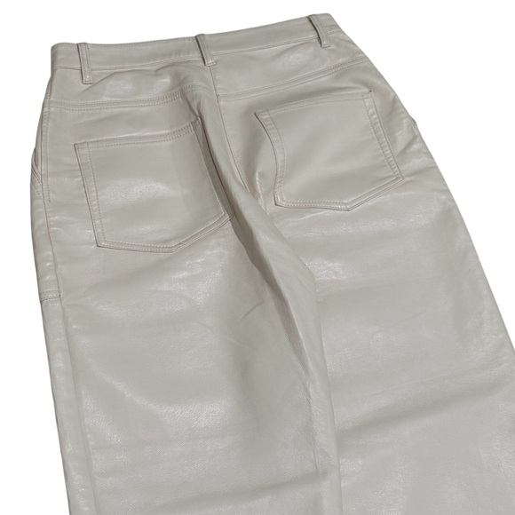 Wilfred White Faux Leather Straight Leg Crop Pants Capsule Chic Comfort Size 4 - Picture 6 of 14